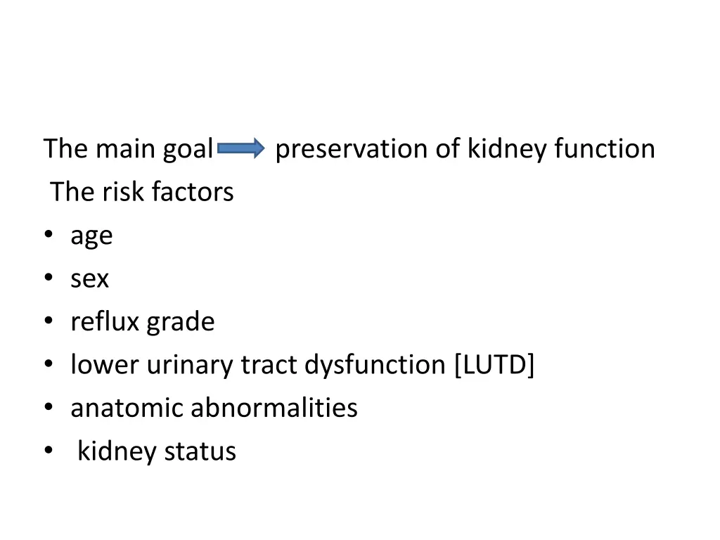 the main goal the risk factors age sex reflux