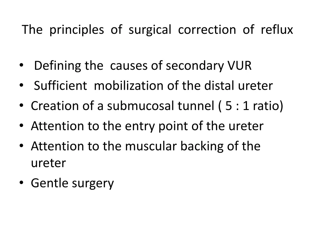 the principles of surgical correction of reflux