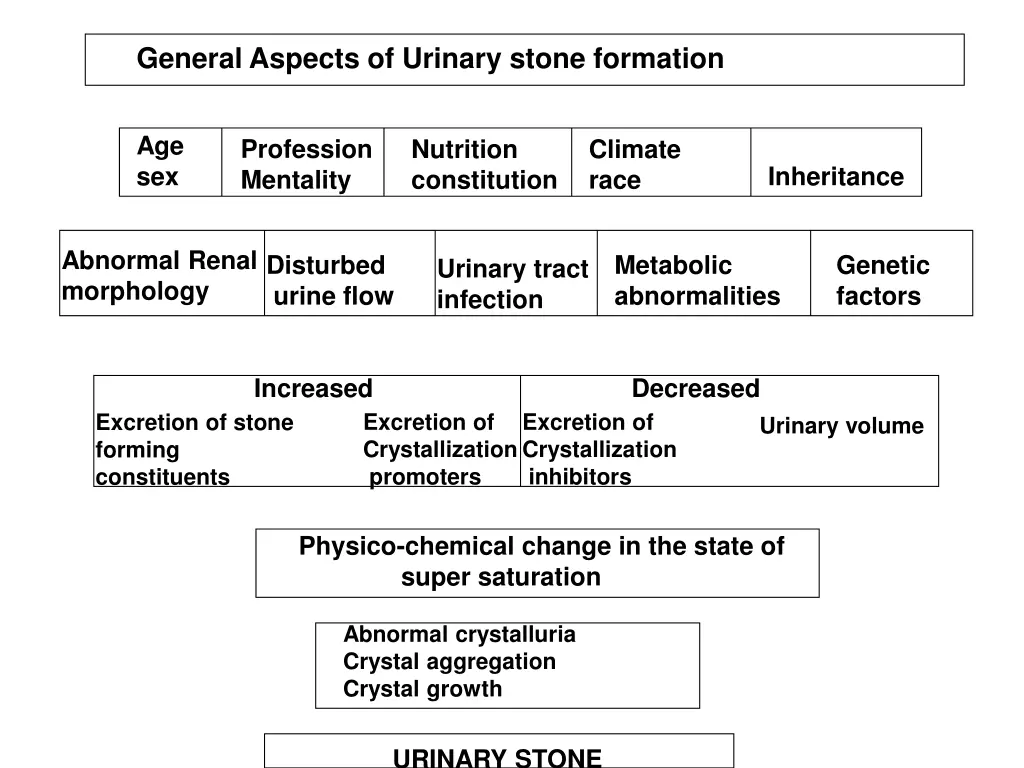 general aspects of urinary stone formation