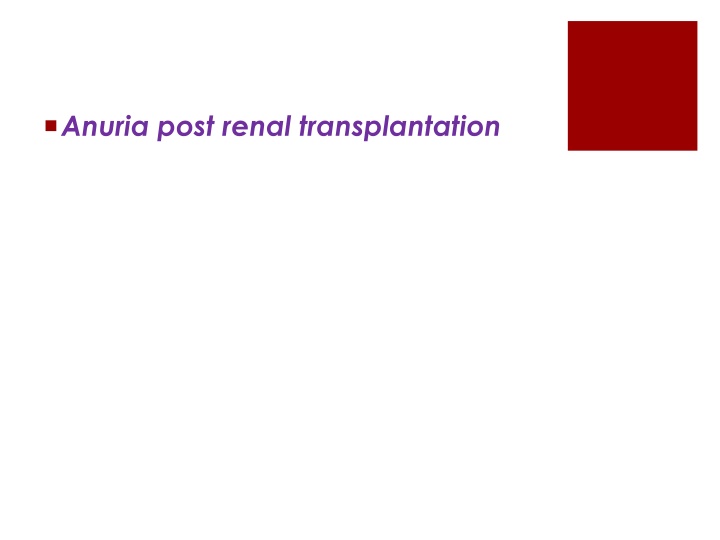 anuria post renal transplantation