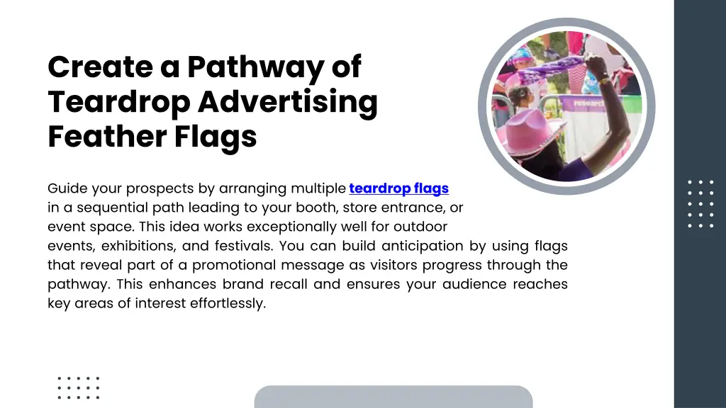 create a pathway of teardrop advertising feather