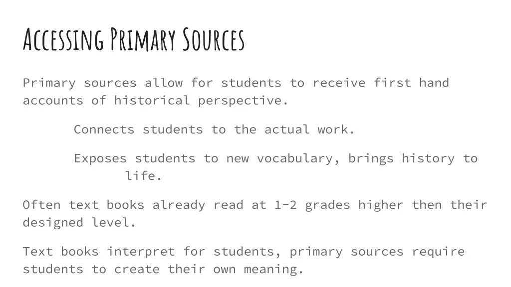 accessing primary sources