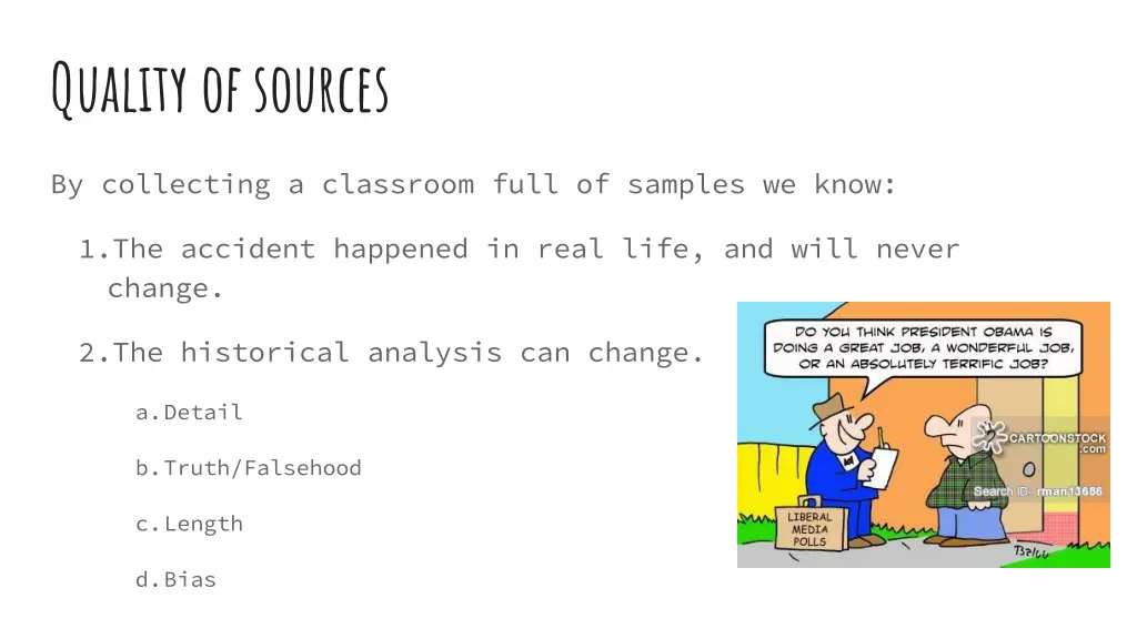 quality of sources