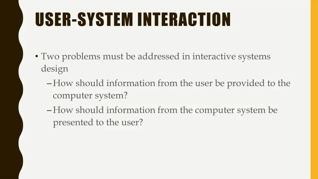 user system interaction