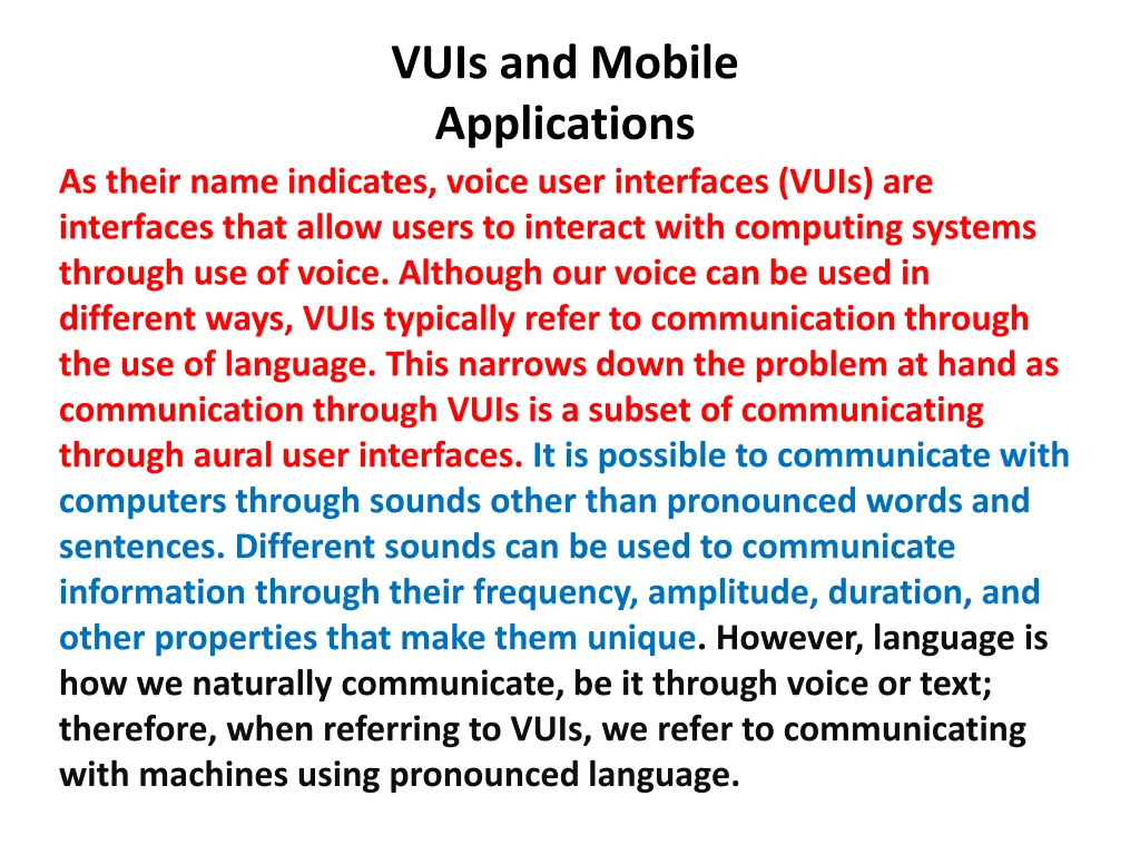 vuis and mobile applications