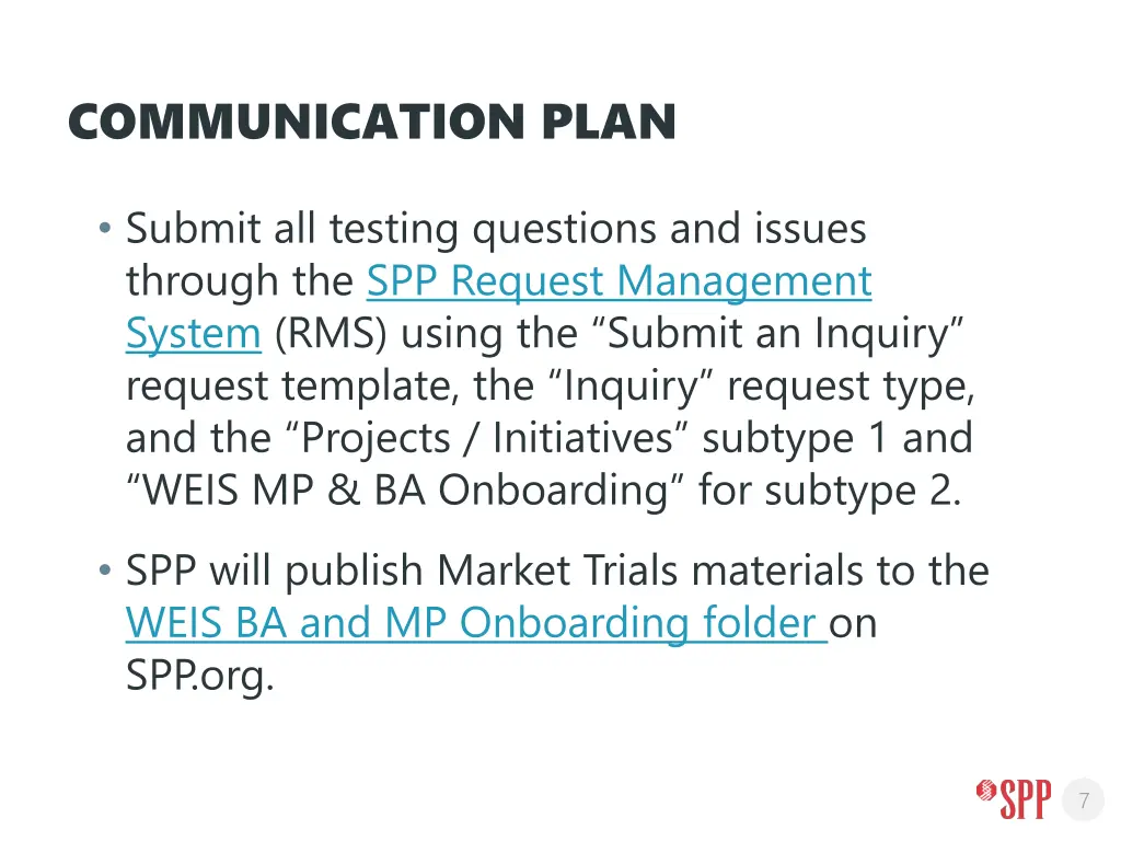 communication plan