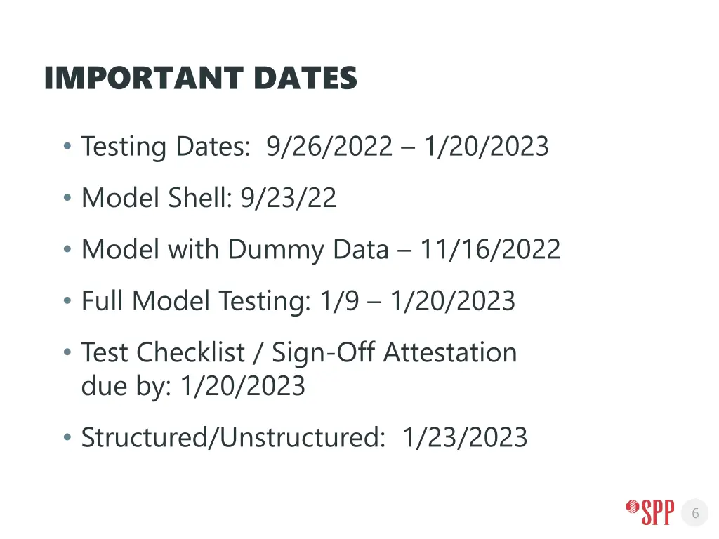important dates