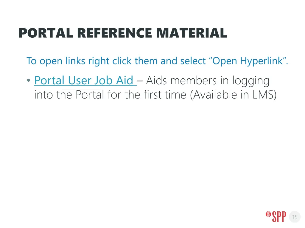 portal reference material