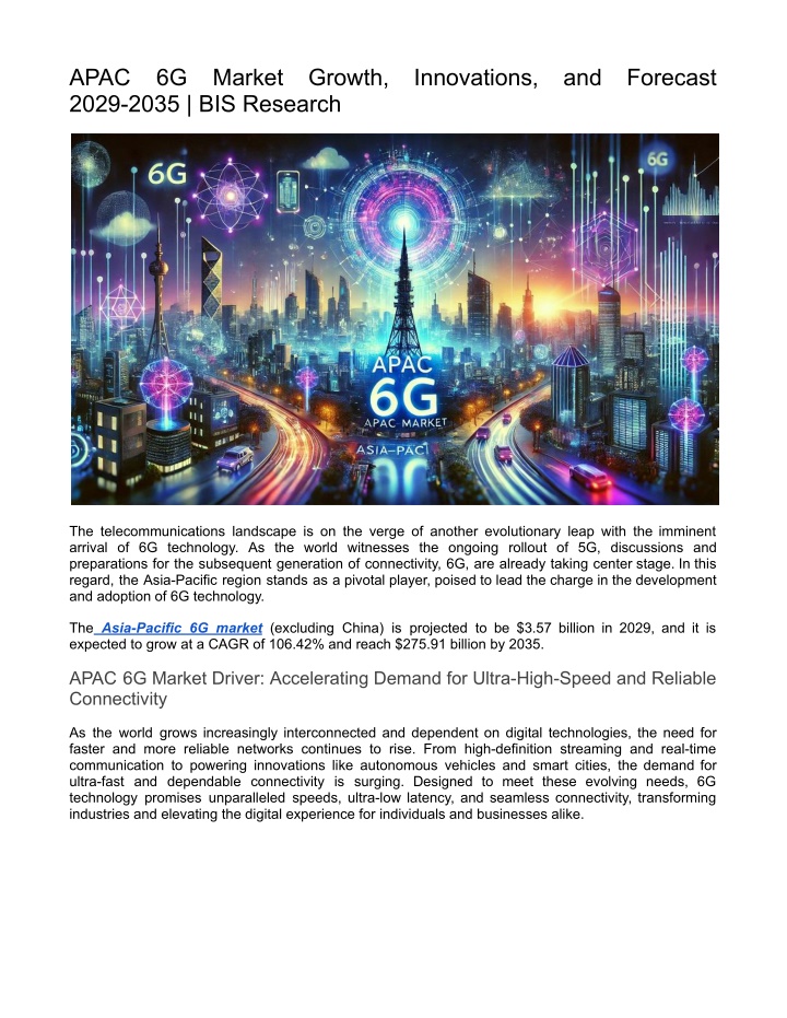 apac 6g market growth innovations and forecast