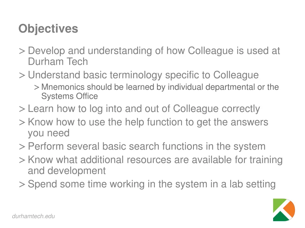 objectives