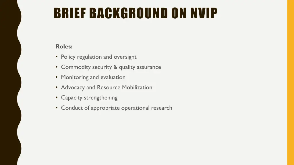 brief background on nvip