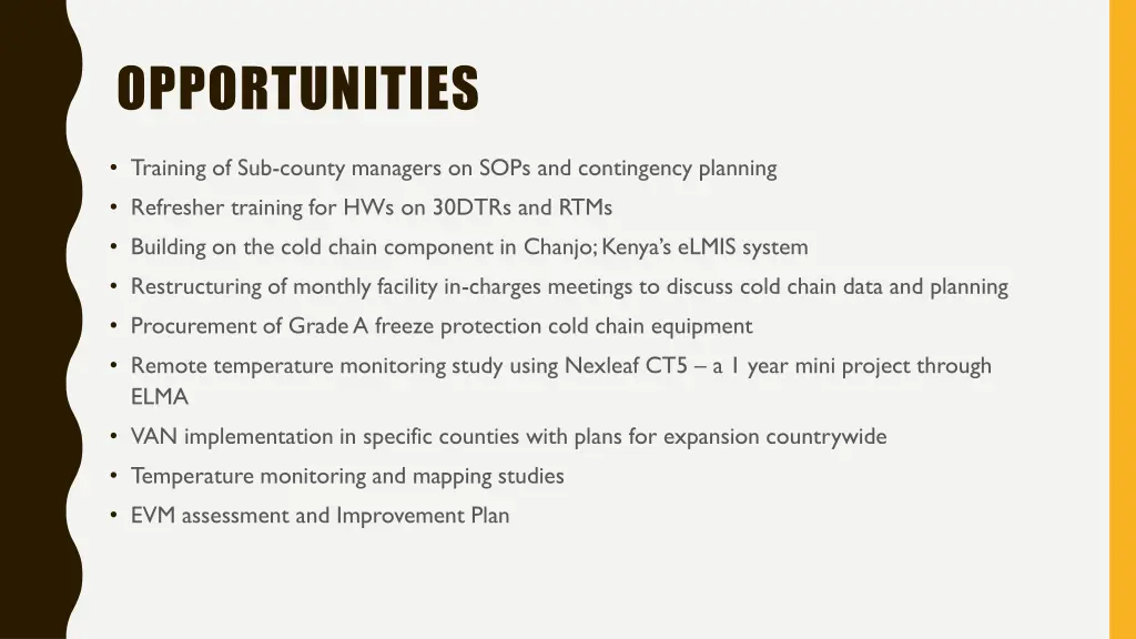 opportunities