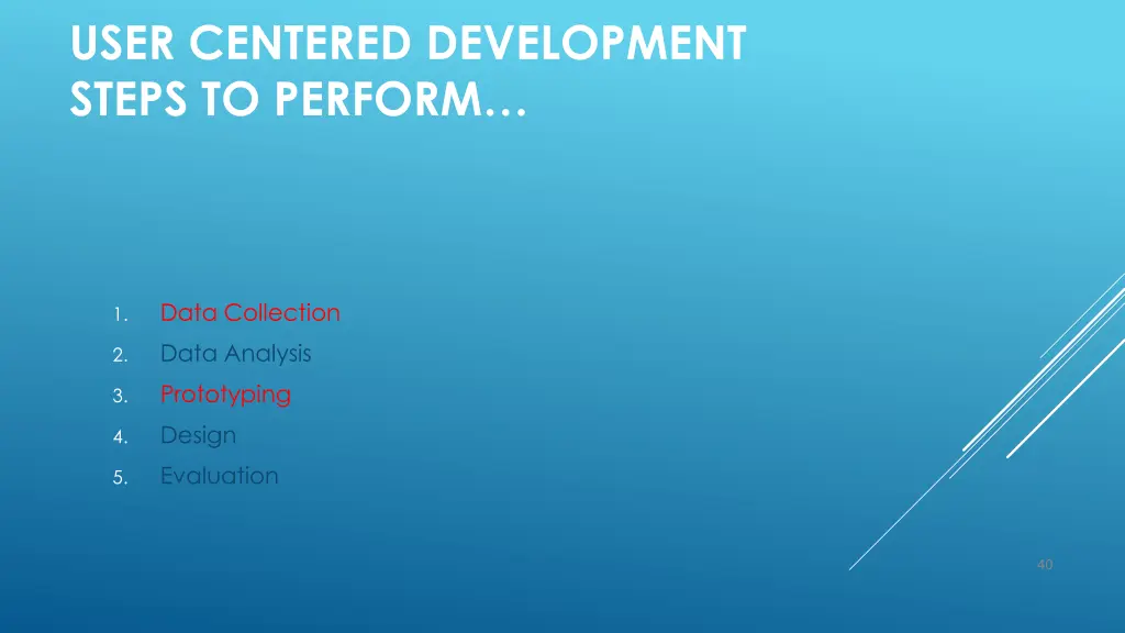 user centered development steps to perform