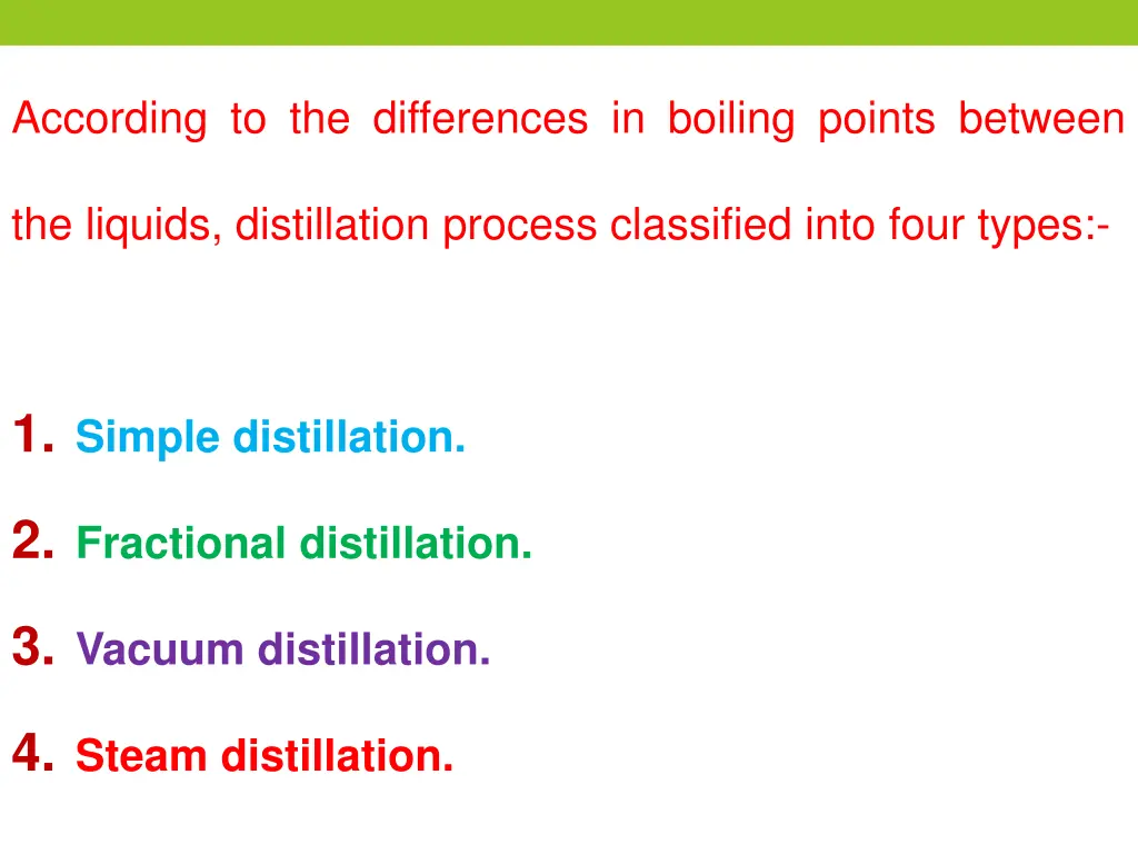 according to the differences in boiling points