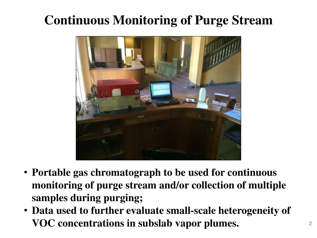 continuous monitoring of purge stream
