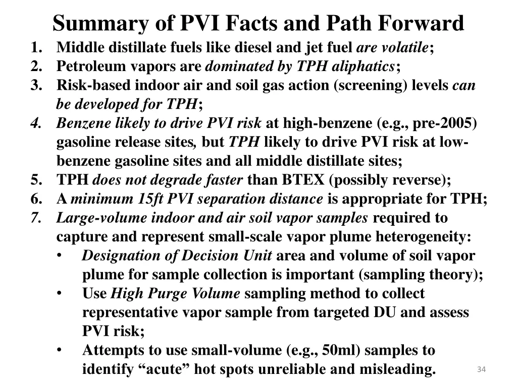 summary of pvi facts and path forward 1 middle