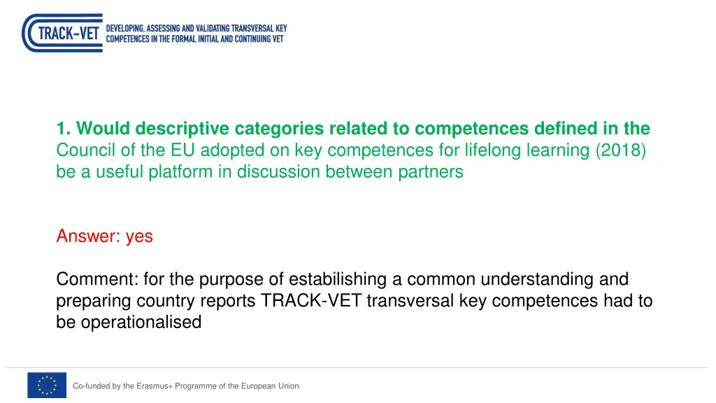 1 would descriptive categories related
