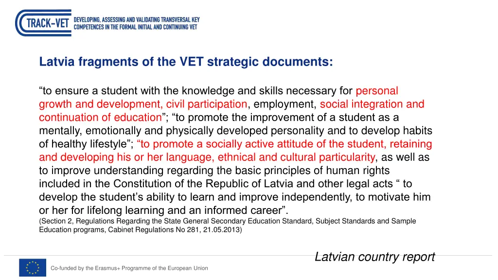 latvia fragments of the vet strategic documents