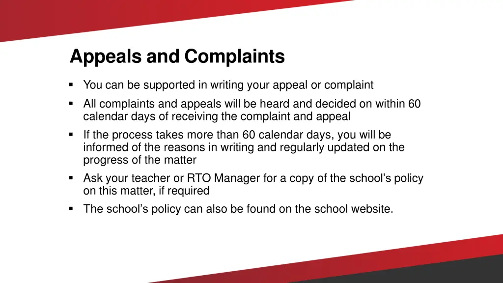 appeals and complaints 2