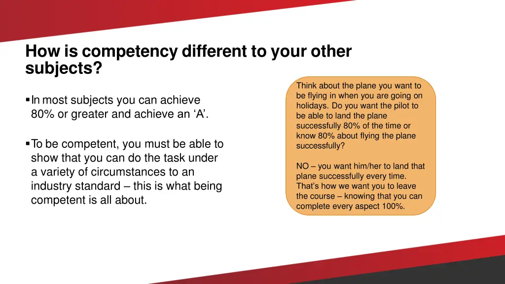 how is competency different to your other subjects
