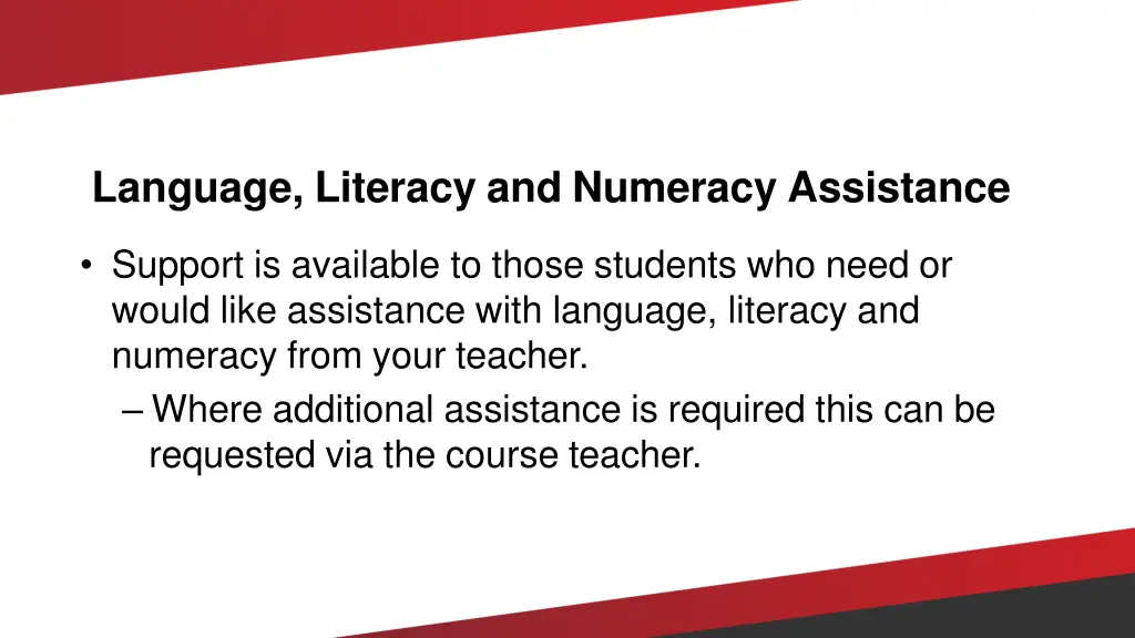 language literacy and numeracy assistance