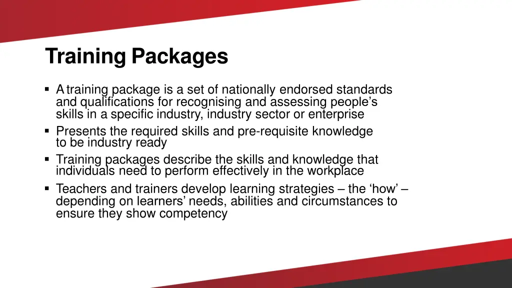 training packages
