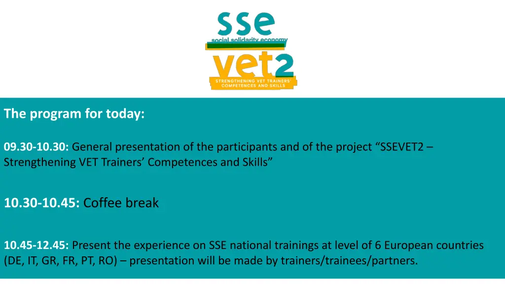 the program for today