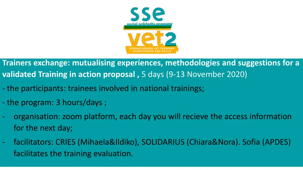trainers exchange mutualising experiences