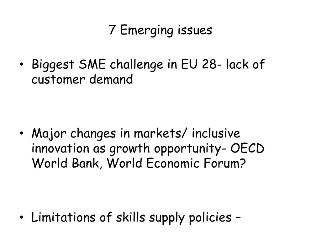 7 emerging issues