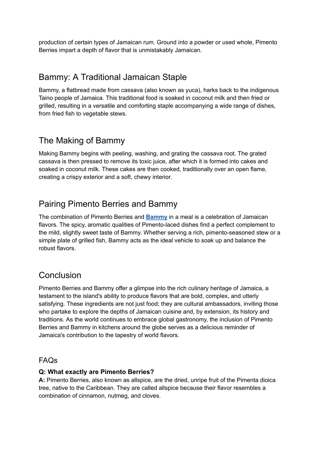 production of certain types of jamaican