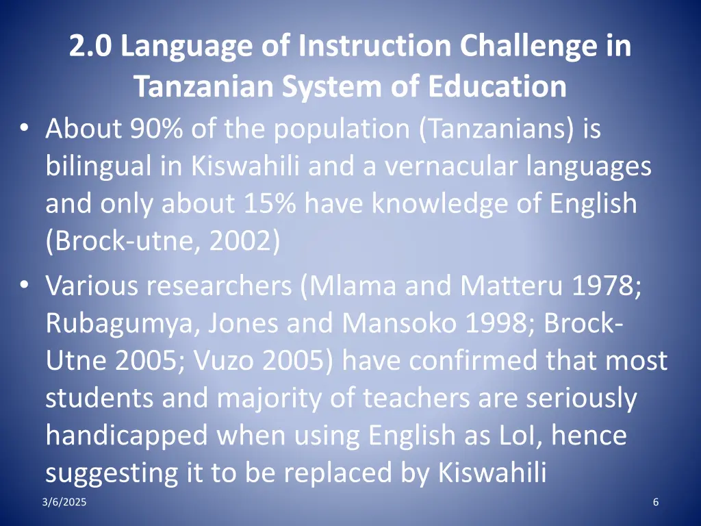 2 0 language of instruction challenge