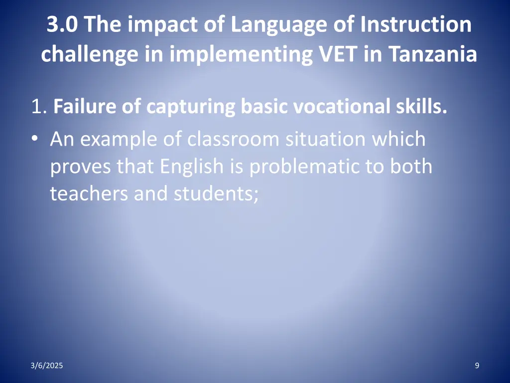 3 0 the impact of language of instruction