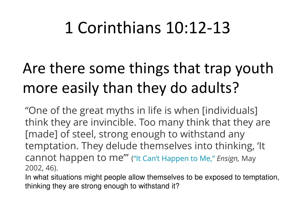 1 corinthians 10 12 13 2