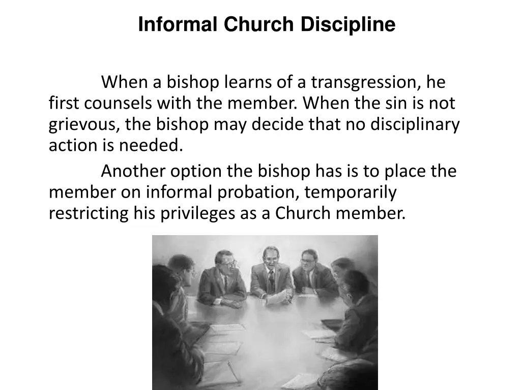 informal church discipline