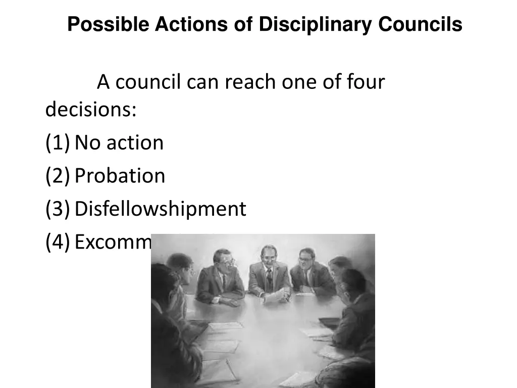 possible actions of disciplinary councils