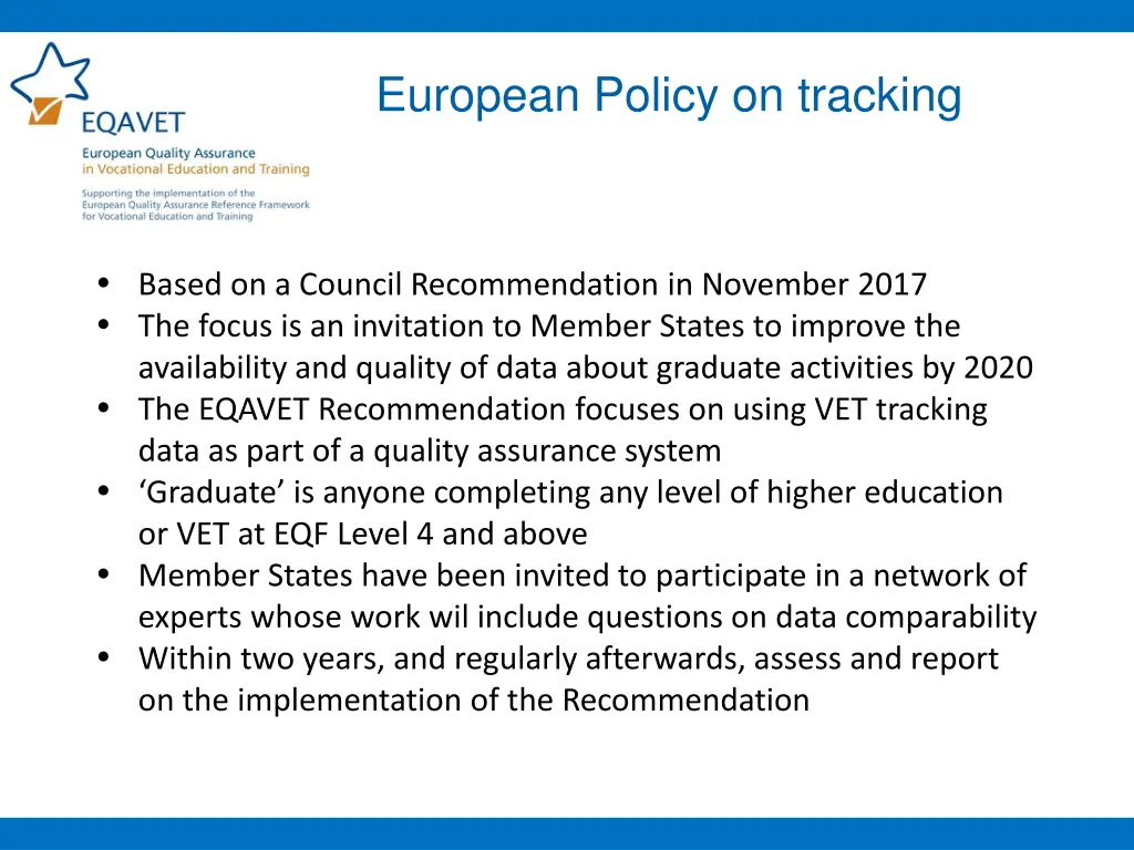 european policy on tracking