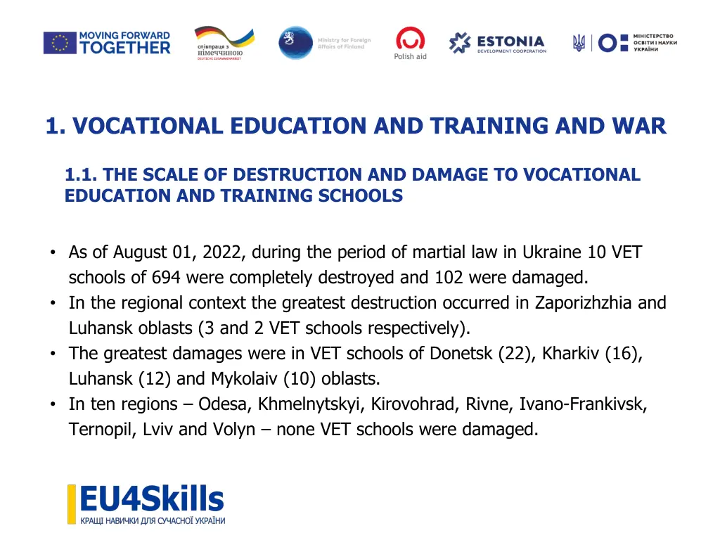 1 vocational education and training and war