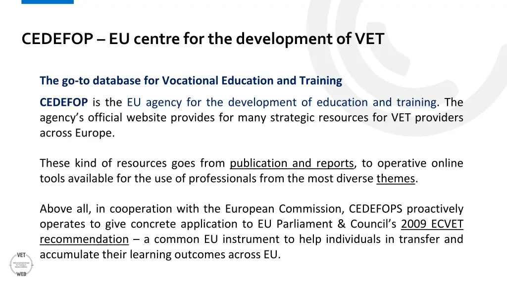 cedefop eu centre for the development of vet