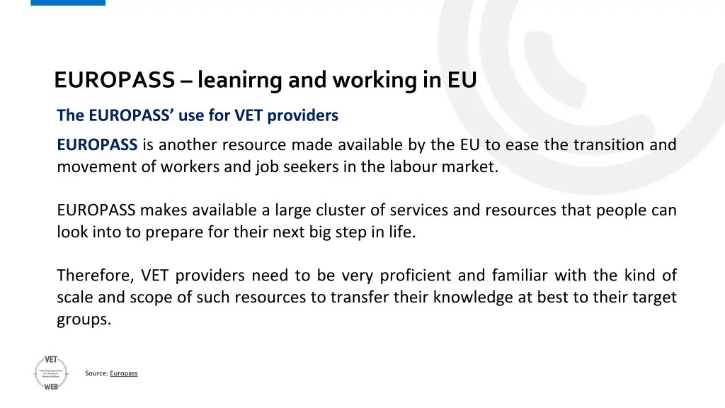 europass leanirng and working in eu
