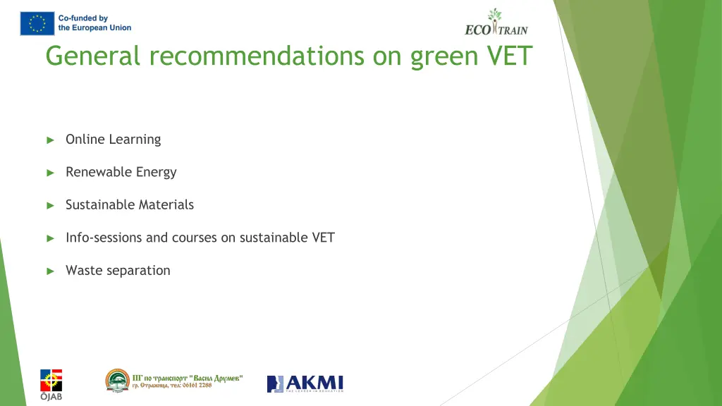 general recommendations on green vet 1
