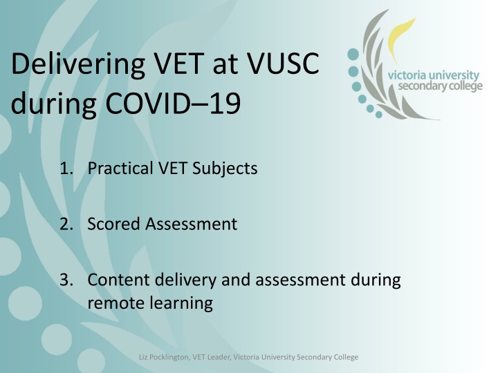 delivering vet at vusc during covid 19