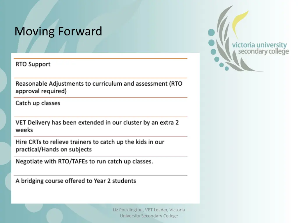 moving forward