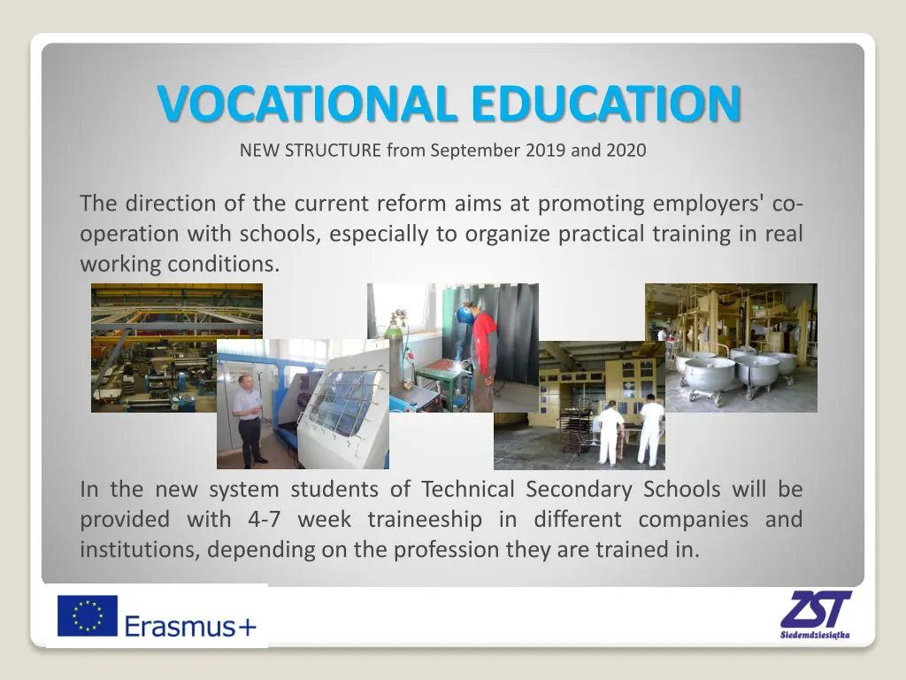 vocational education new structure from september 2