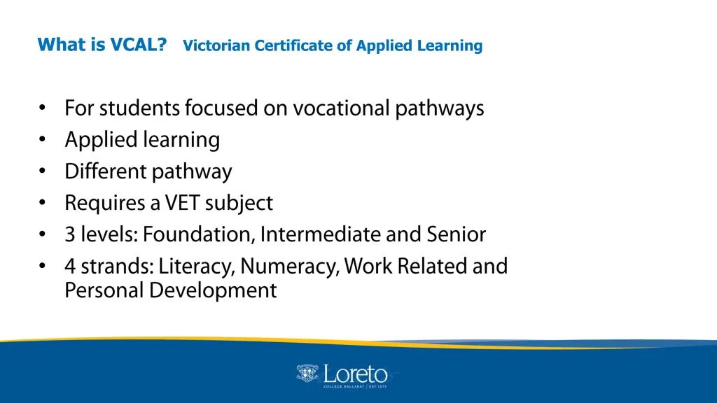 what is vcal victorian certificate of applied