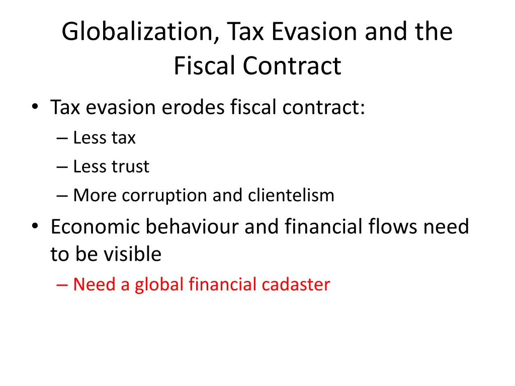 globalization tax evasion and the fiscal contract 1