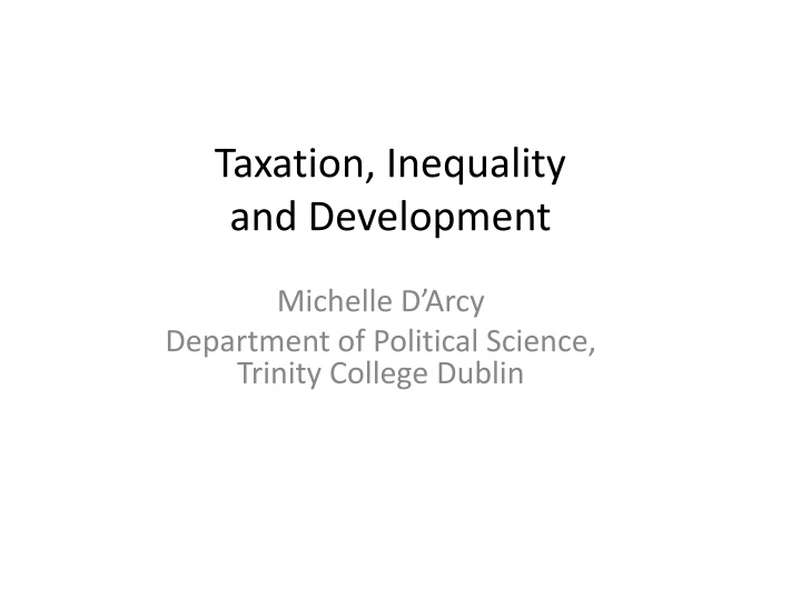 taxation inequality and development