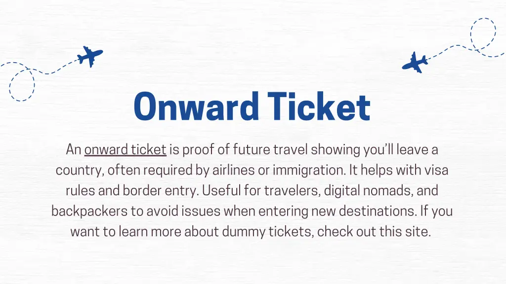onward ticket 1