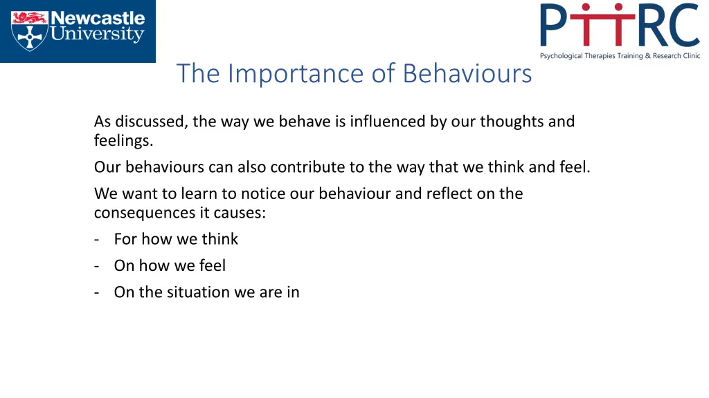 the importance of behaviours
