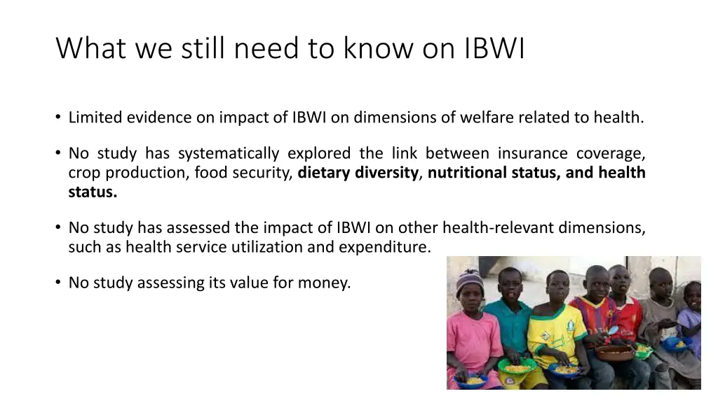 what we still need to know on ibwi