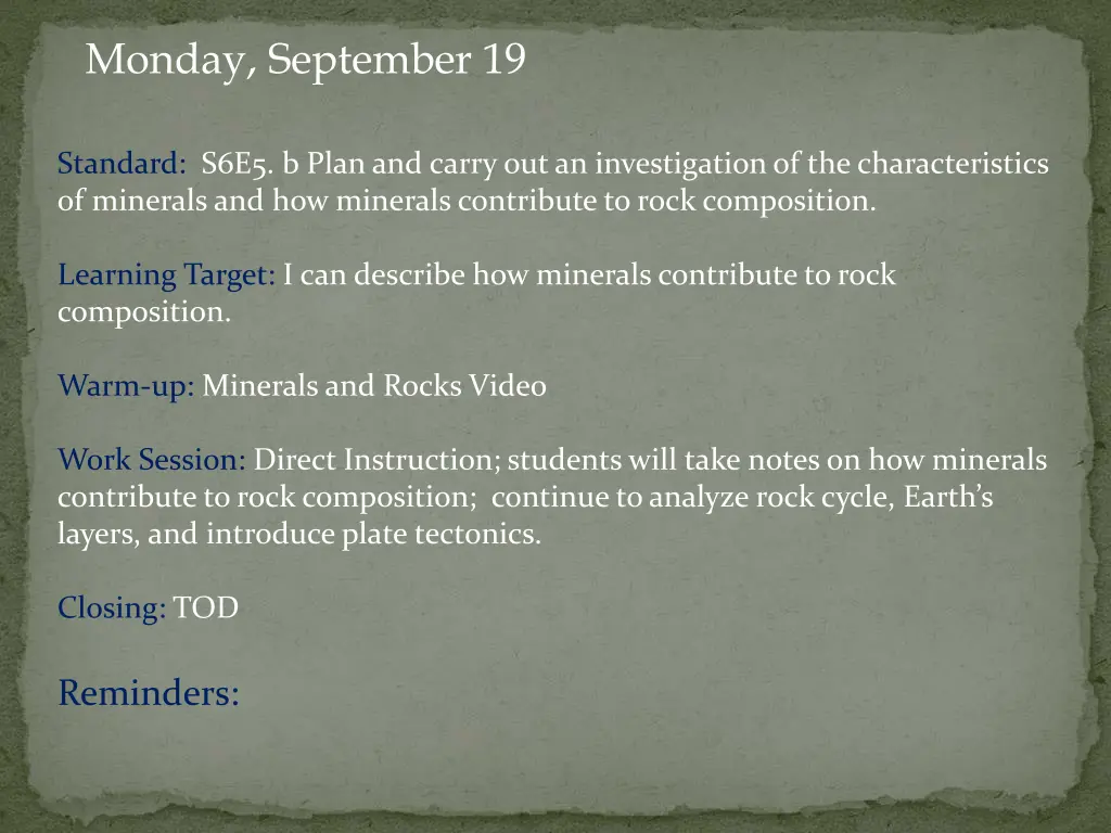 monday september 19